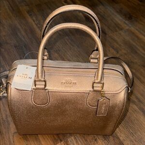 Coach Metallic Rose Gold Satchel Bag